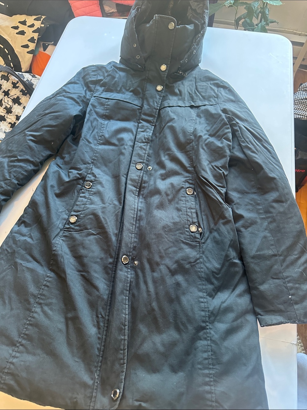 RÉVERSIBLE Soia & Kyo Women's Black Hooded Puffer Coat